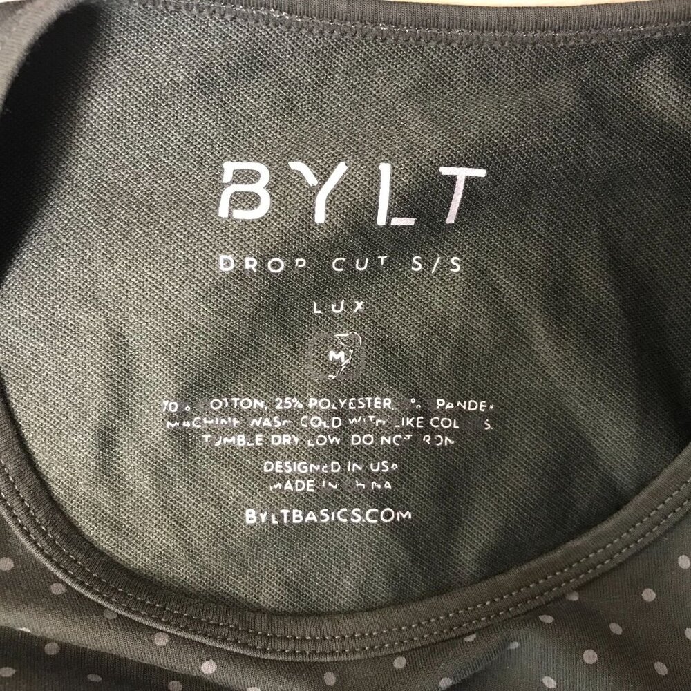 BYLT -  MEN'S MEDIUM -OLIVE SHORT SLEEVE CREW NECK COTTON BLEND TEE - Picture 7 of 7